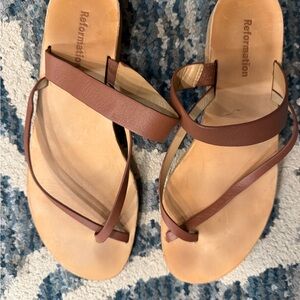 Reformation Tan Leather Sandals
